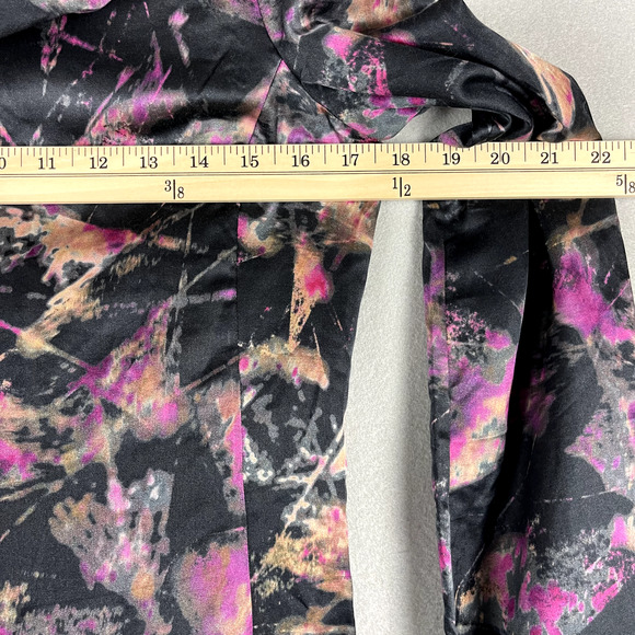 Tia Cibani Amethyst Satin Top Blouse Womens 4 Abstract Lagenlook Colorful NWT - Picture 5 of 15